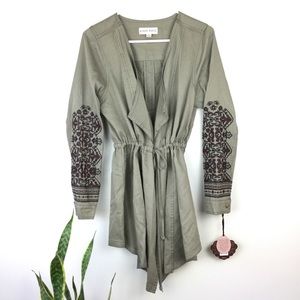 NWT Knox Rose open front embroidered boho jacket